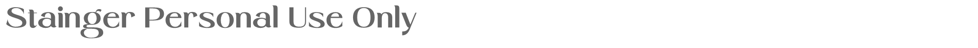Sample characters Stainger Font